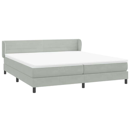 Boxspring met matrassen fluweel lichtgrijs 200x210 cm