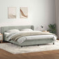 Boxspring met matrassen fluweel lichtgrijs 200x210 cm