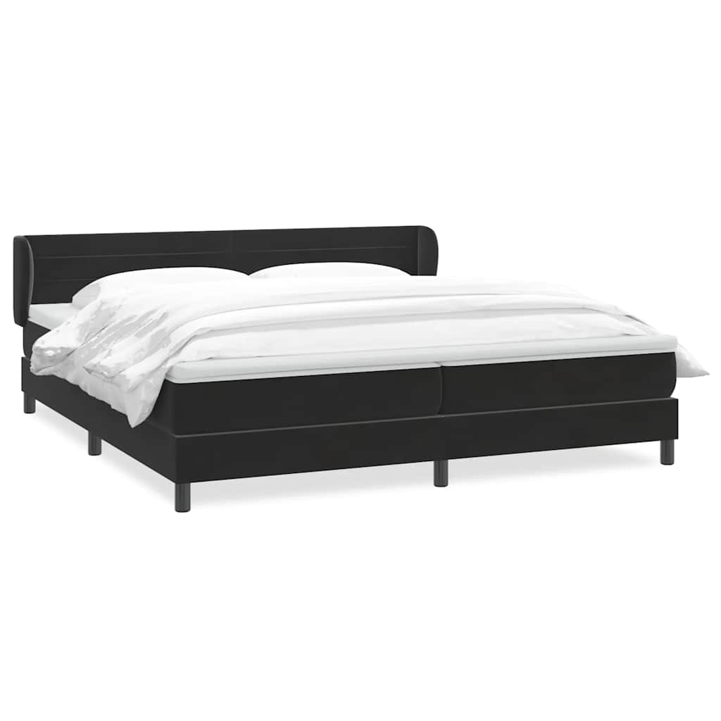 Boxspring met matrassen fluweel zwart 200x210 cm