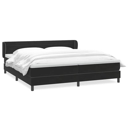 Boxspring met matrassen fluweel zwart 200x210 cm