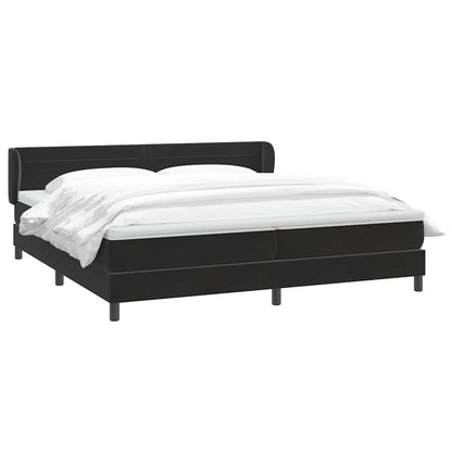 Boxspring met matrassen fluweel zwart 200x210 cm
