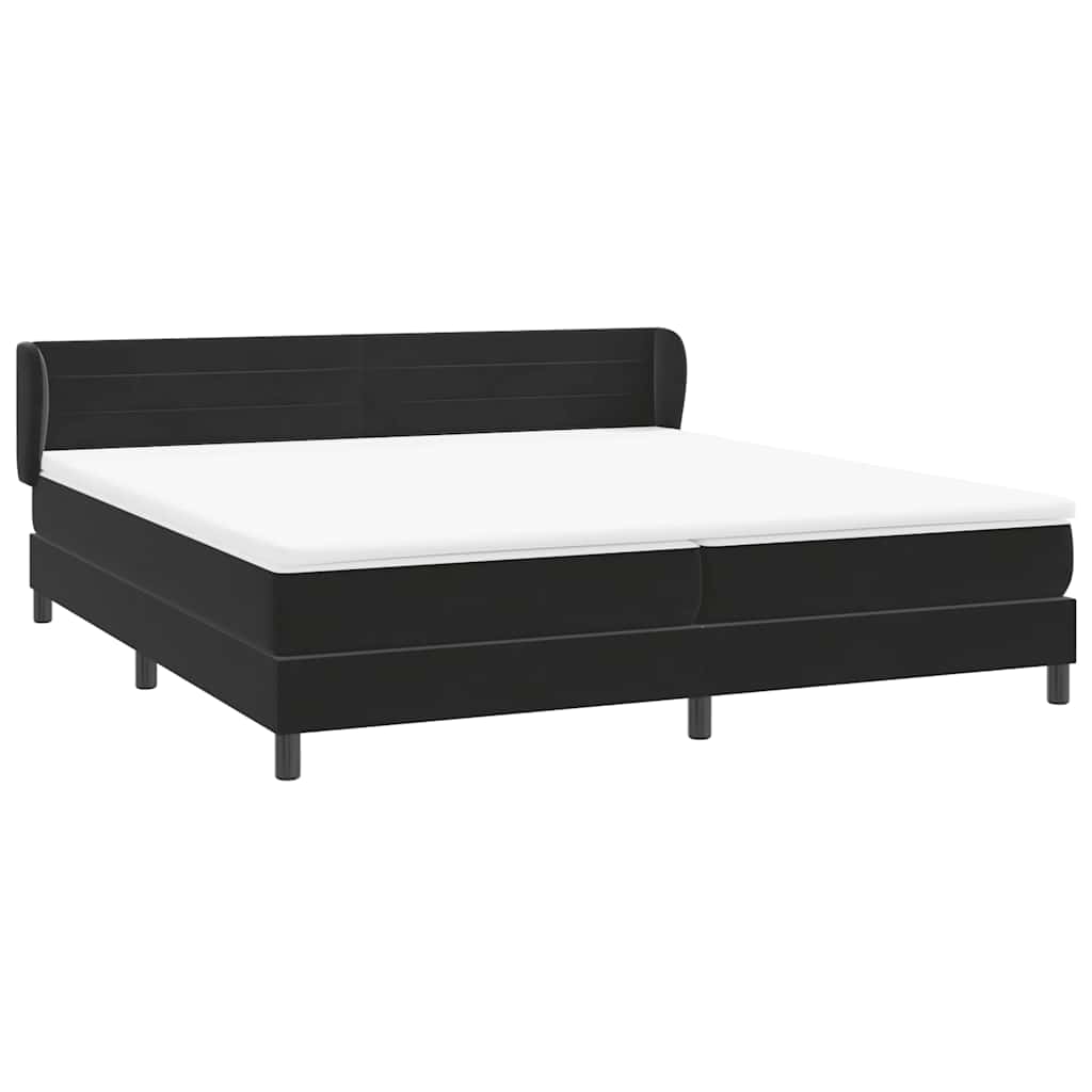 Boxspring met matrassen fluweel zwart 200x210 cm