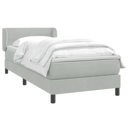 Boxspring met matras fluweel lichtgrijs 80x220 cm