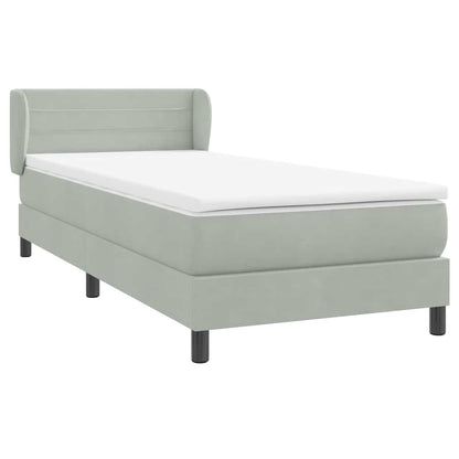 Boxspring met matras fluweel lichtgrijs 80x220 cm
