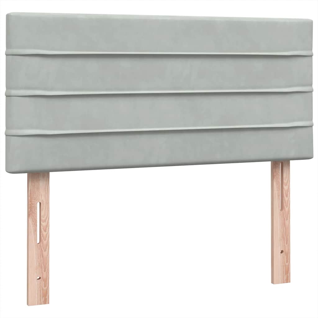 Boxspring met matras fluweel lichtgrijs 80x220 cm