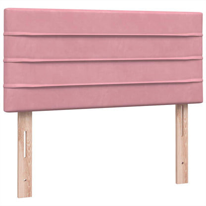 Boxspring met matras fluweel roze 80x220 cm