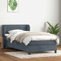 Boxspring met matras fluweel donkergrijs 90x220 cm