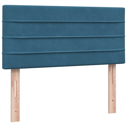 Boxspring met matras fluweel donkerblauw 90x220 cm