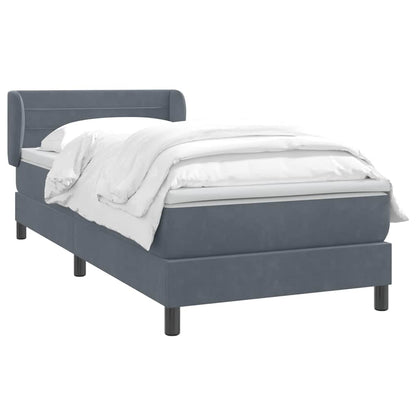 Boxspring met matras fluweel donkergrijs 100x220 cm