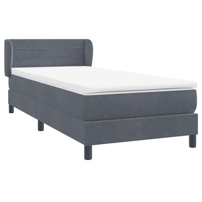 Boxspring met matras fluweel donkergrijs 100x220 cm