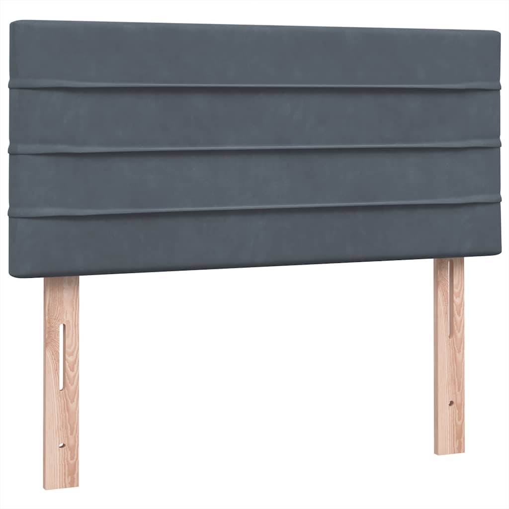 Boxspring met matras fluweel donkergrijs 100x220 cm