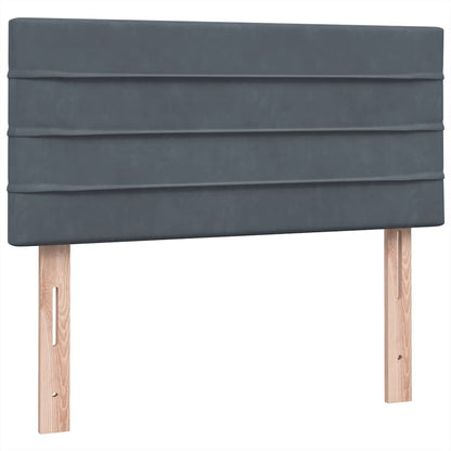 Boxspring met matras fluweel donkergrijs 100x220 cm