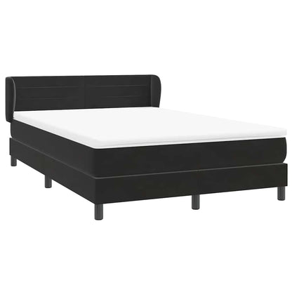 Boxspring met matras fluweel zwart 160x220 cm