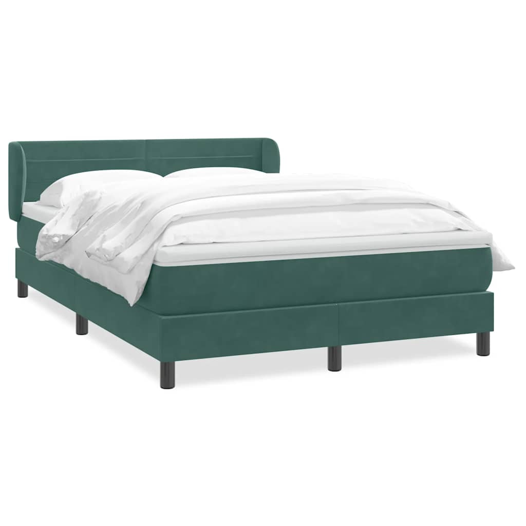 Boxspring met matras fluweel donkergroen 160x220 cm