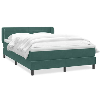 Boxspring met matras fluweel donkergroen 160x220 cm