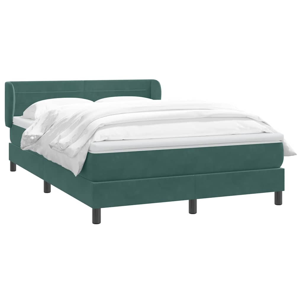 Boxspring met matras fluweel donkergroen 160x220 cm