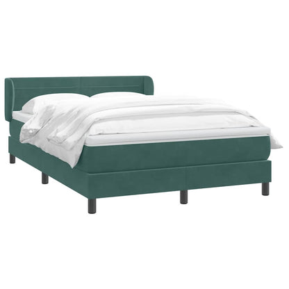 Boxspring met matras fluweel donkergroen 160x220 cm