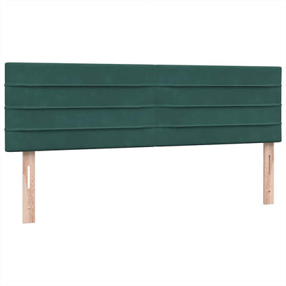 Boxspring met matras fluweel donkergroen 160x220 cm
