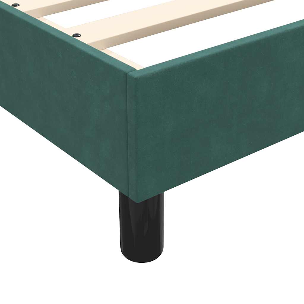 Boxspring met matras fluweel donkergroen 160x220 cm