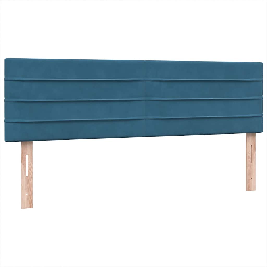 Boxspring met matras fluweel donkerblauw 160x220 cm