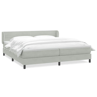 Boxspringbed met matrassen 200x220 cm fluweel lichtgrijs