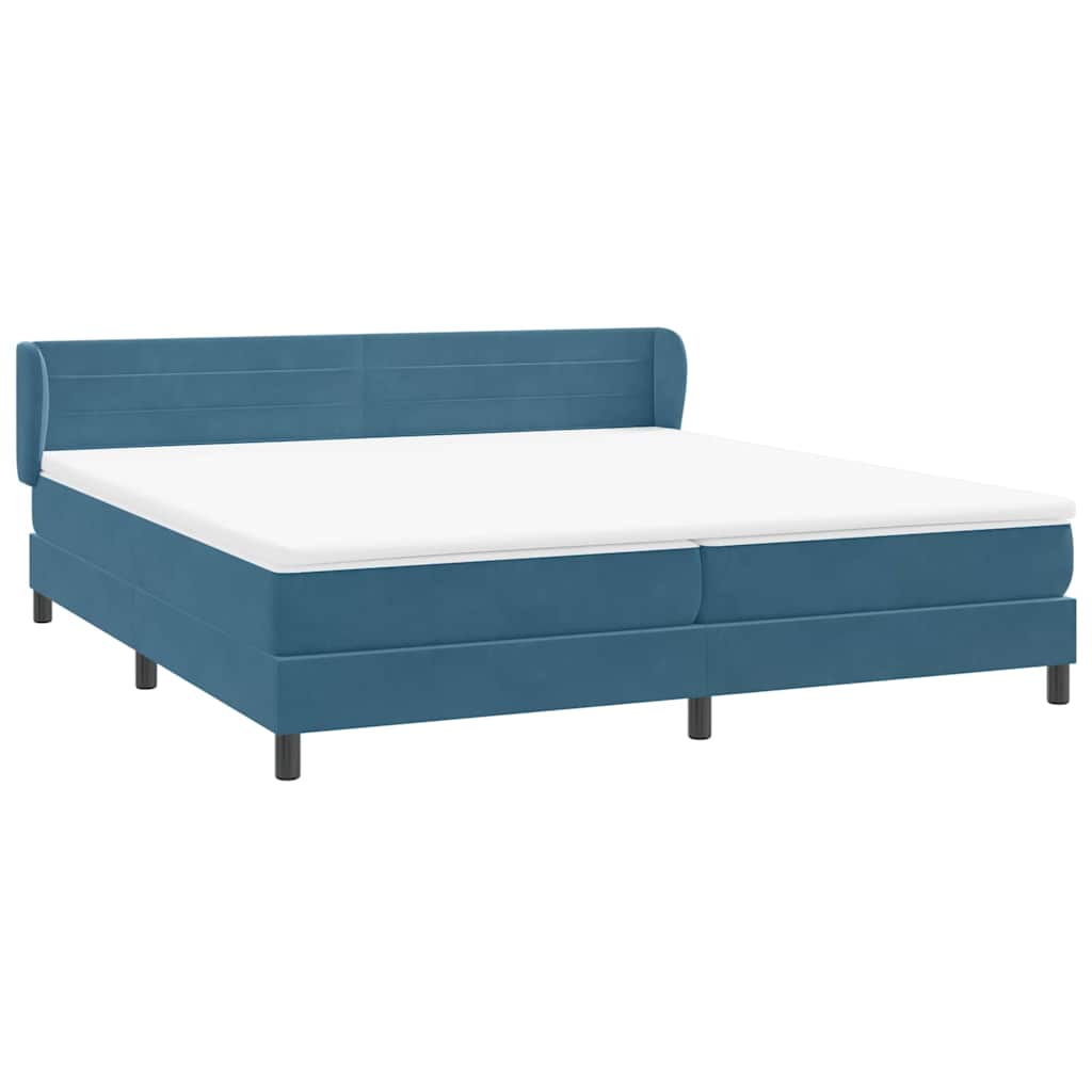 Boxspringbed met matrassen 200x220 cm fluweel donkerblauw