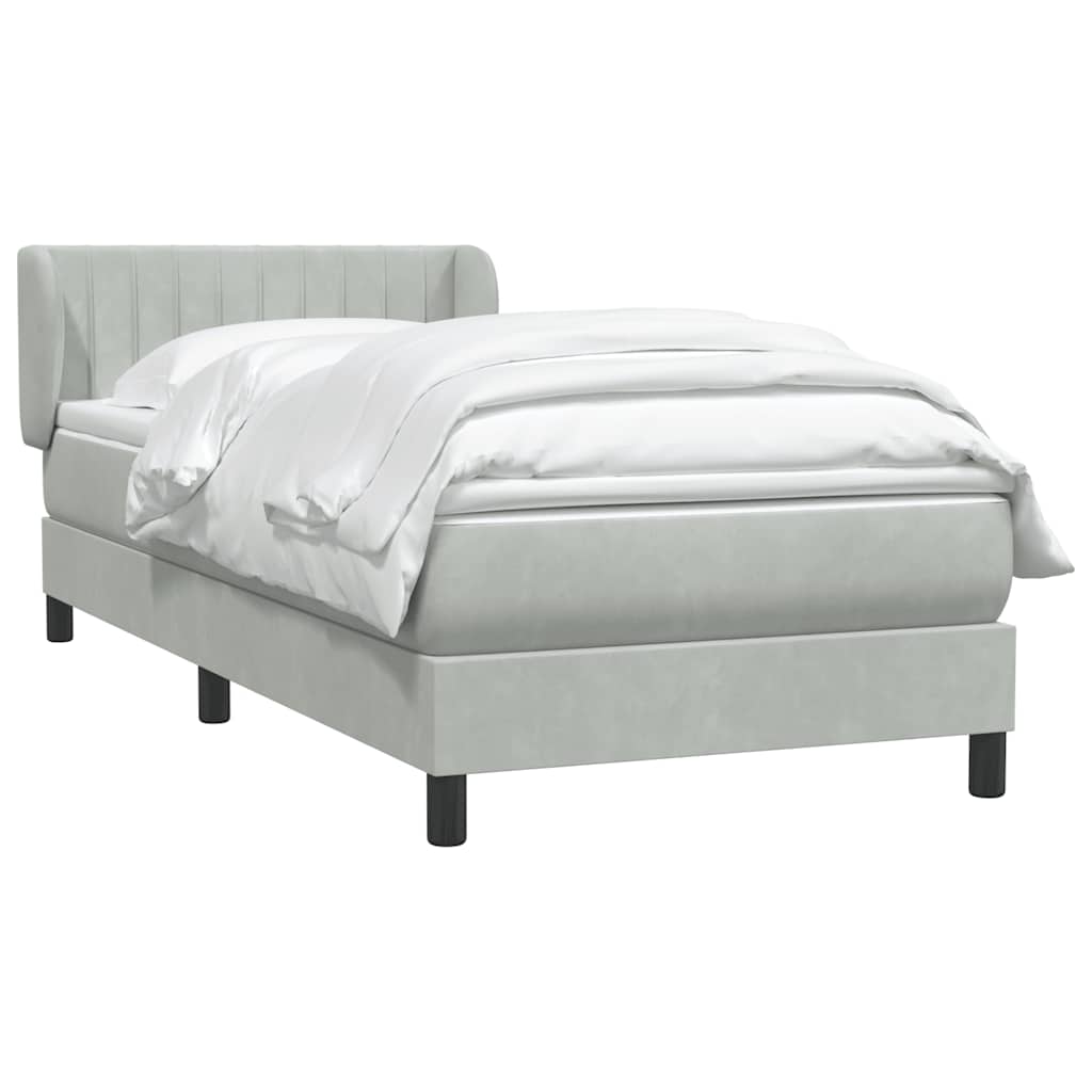 Boxspring met matras fluweel lichtgrijs 80x210 cm