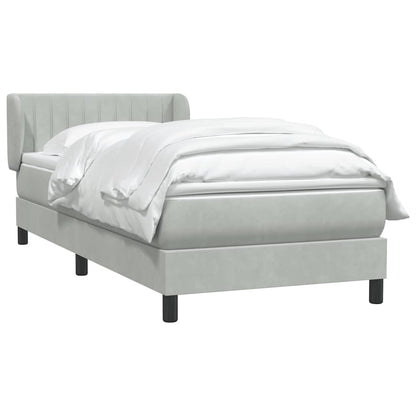 Boxspring met matras fluweel lichtgrijs 80x210 cm