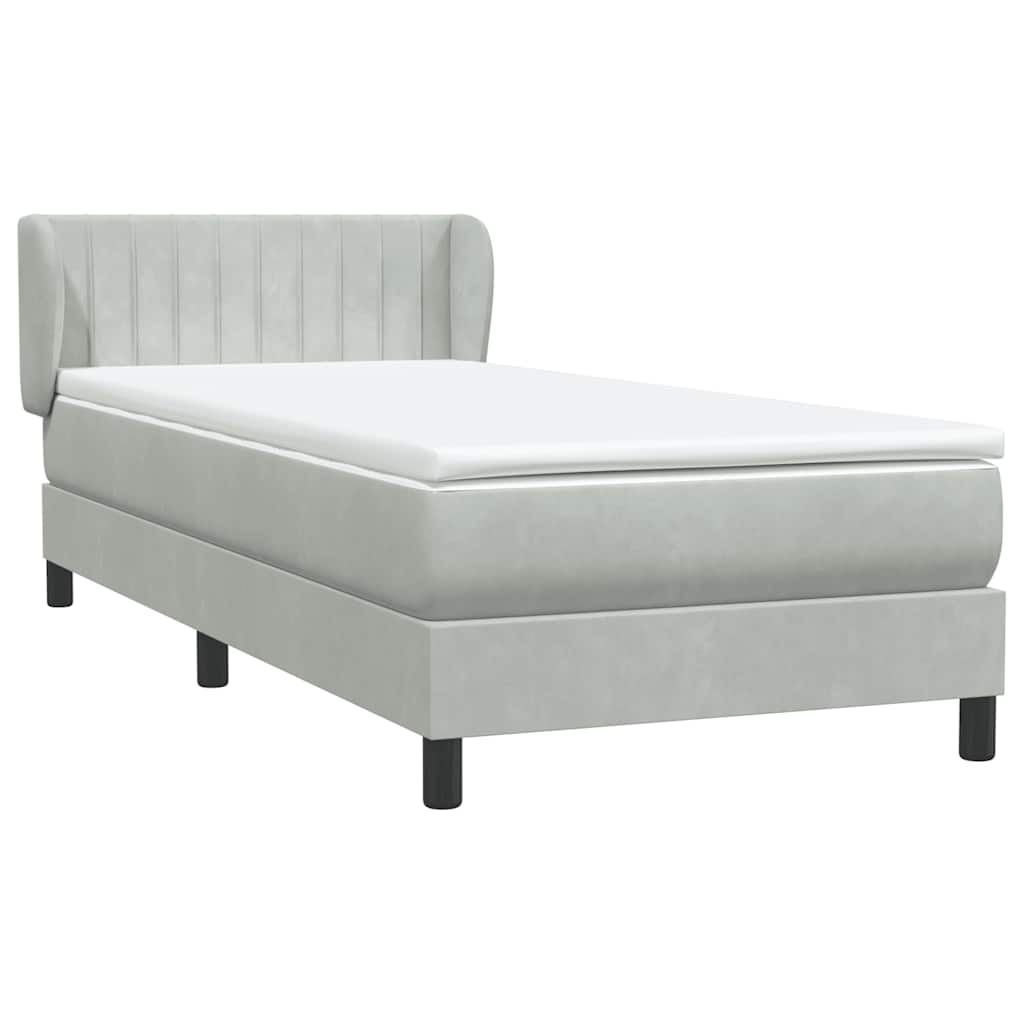 Boxspring met matras fluweel lichtgrijs 80x210 cm