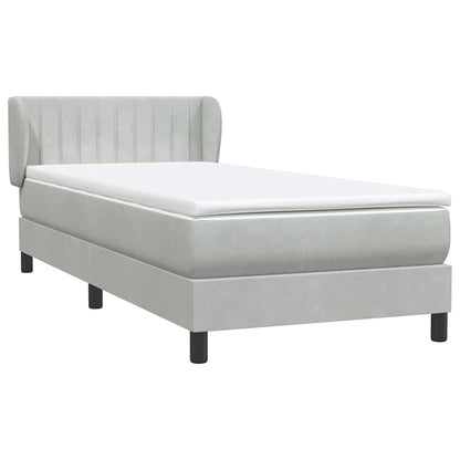 Boxspring met matras fluweel lichtgrijs 80x210 cm