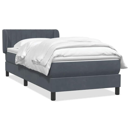 Boxspring met matras fluweel donkergrijs 80x210 cm