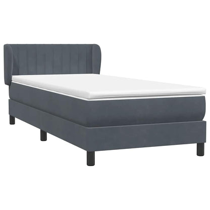 Boxspring met matras fluweel donkergrijs 80x210 cm
