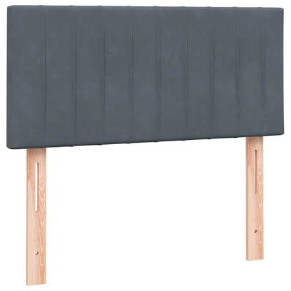 Boxspring met matras fluweel donkergrijs 80x210 cm