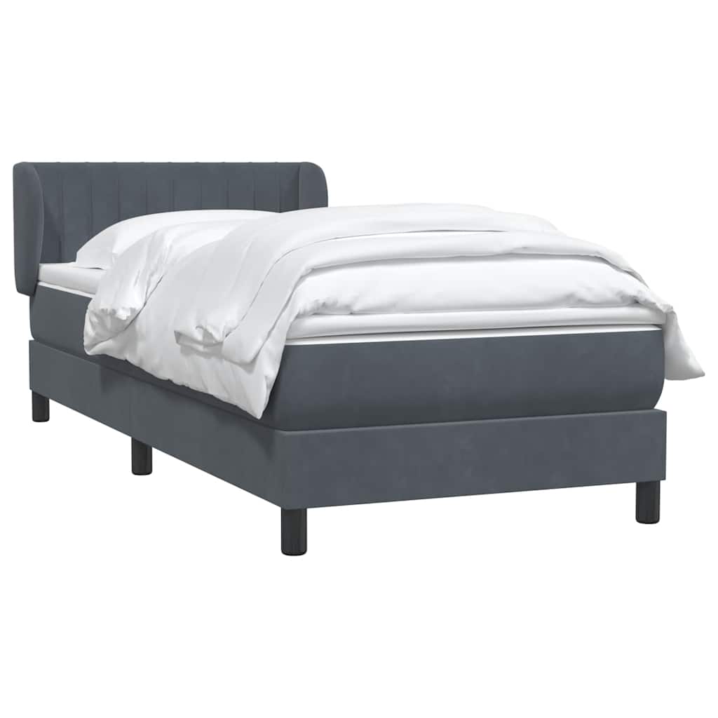 Boxspring met matras fluweel donkergrijs 100x210 cm