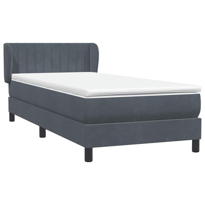 Boxspring met matras fluweel donkergrijs 100x210 cm