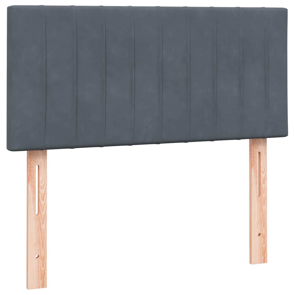 Boxspring met matras fluweel donkergrijs 100x210 cm