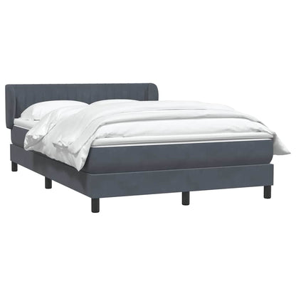 Boxspring met matras fluweel donkergrijs 140x210 cm
