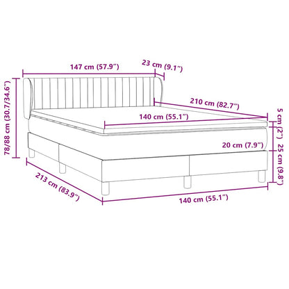 Boxspring met matras fluweel donkergrijs 140x210 cm
