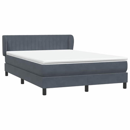 Boxspring met matras fluweel donkergrijs 140x210 cm