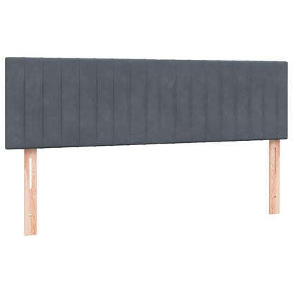 Boxspring met matras fluweel donkergrijs 140x210 cm
