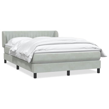 Boxspring met matras fluweel lichtgrijs 160x210 cm