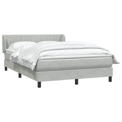 Boxspring met matras fluweel lichtgrijs 160x210 cm