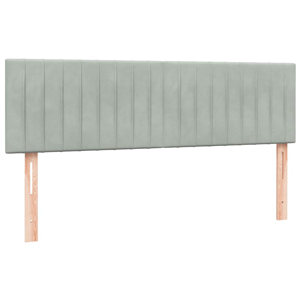 Boxspring met matras fluweel lichtgrijs 160x210 cm