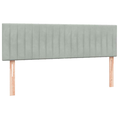 Boxspring met matras fluweel lichtgrijs 160x210 cm