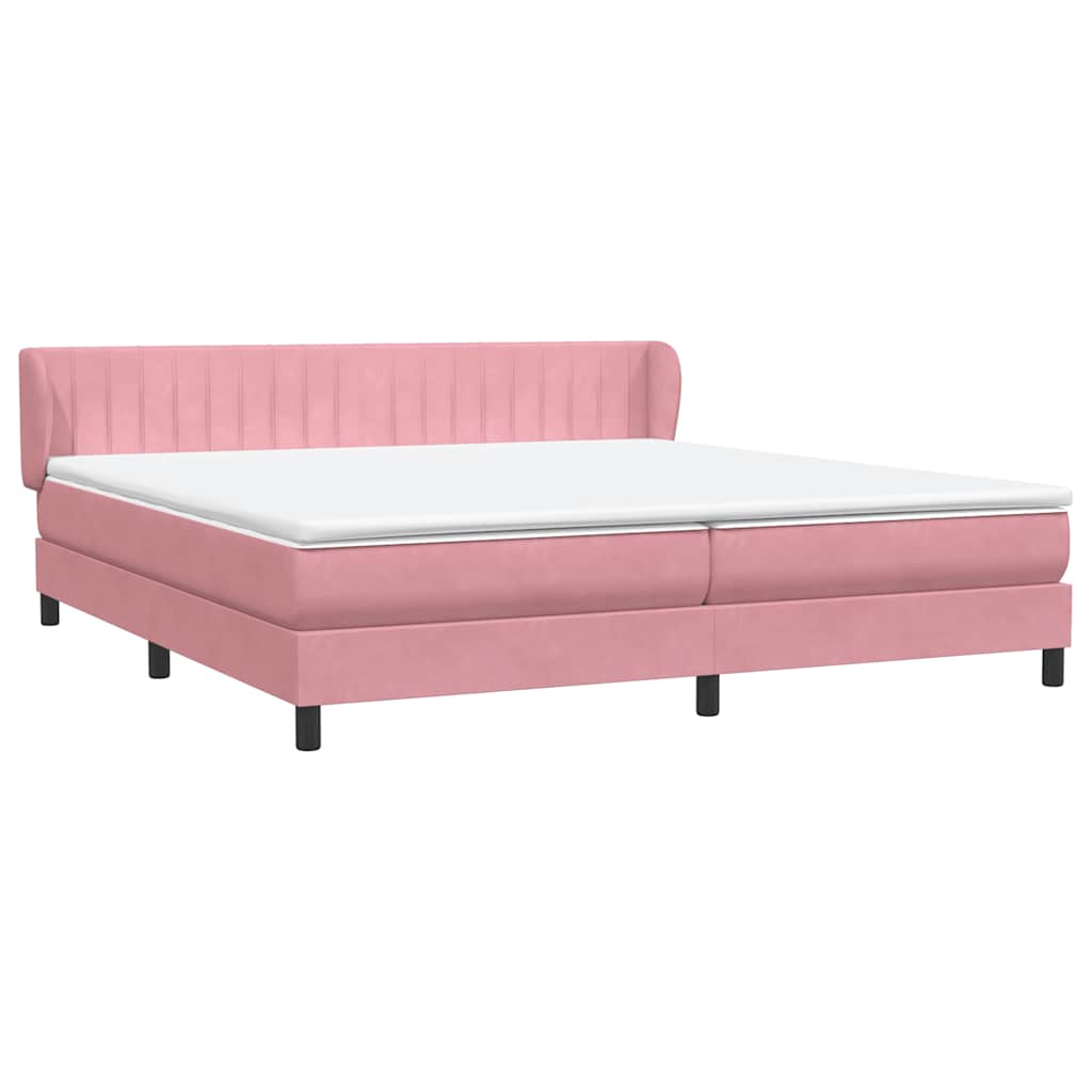 Boxspring met matrassen fluweel roze 180x210 cm
