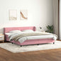 Boxspring met matrassen fluweel roze 180x210 cm
