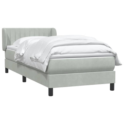 Boxspring met matras fluweel lichtgrijs 80x220 cm