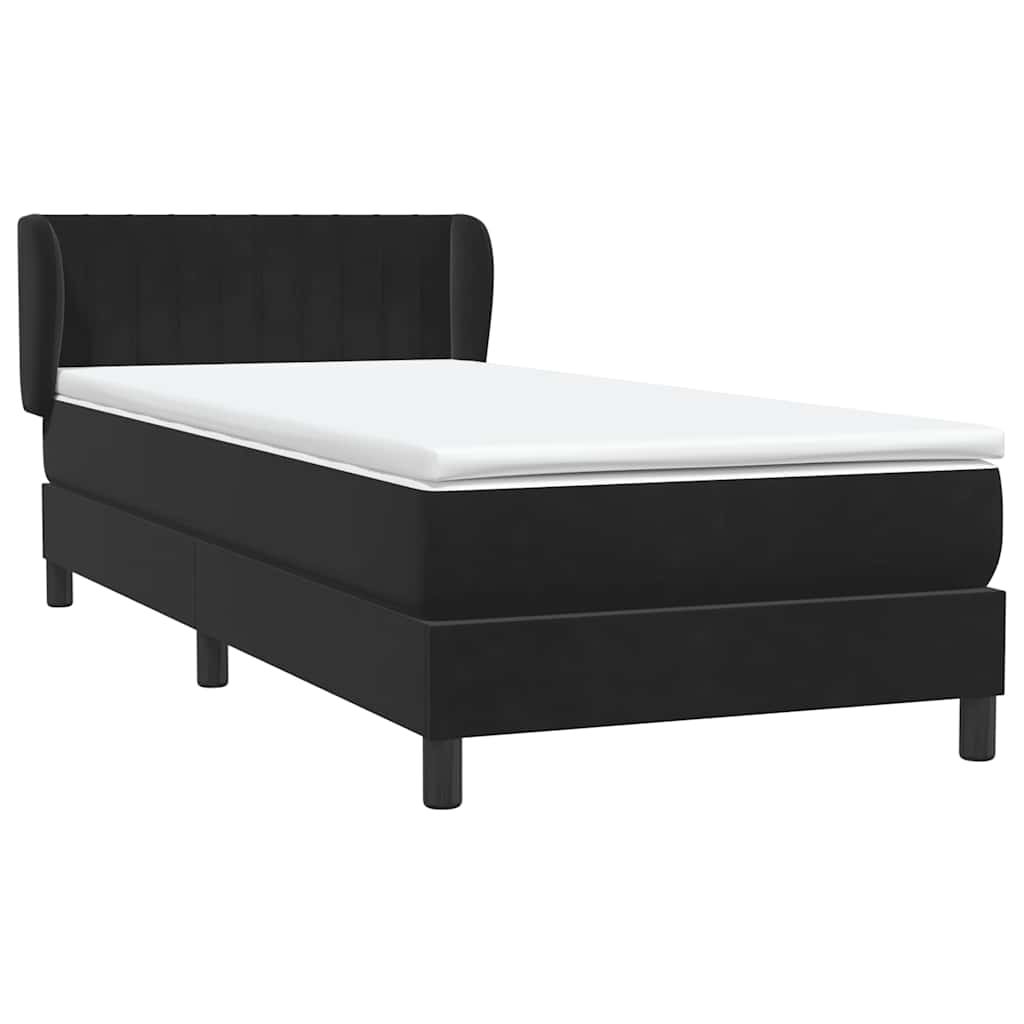 Boxspring met matras fluweel zwart 80x220 cm