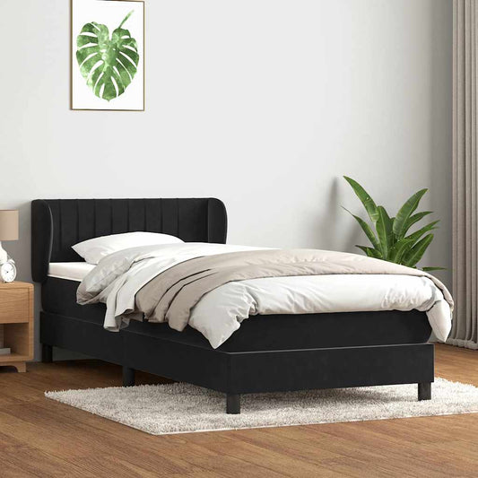 Boxspring met matras fluweel zwart 80x220 cm