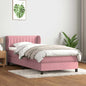 Boxspring met matras fluweel roze 80x220 cm